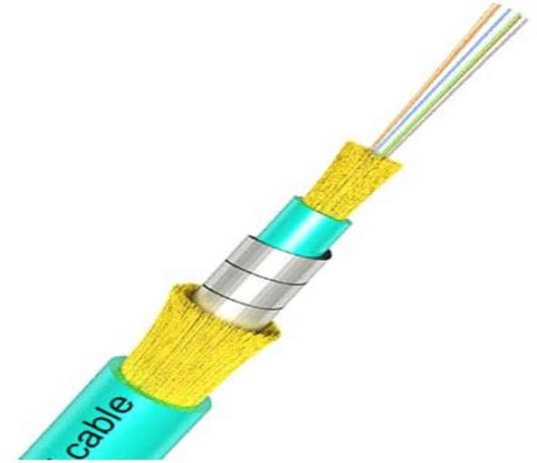 Armored multi core double sheath optic cable